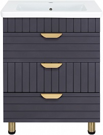 Brevita Тумба с раковиной Gloster 70 графит – фотография-1